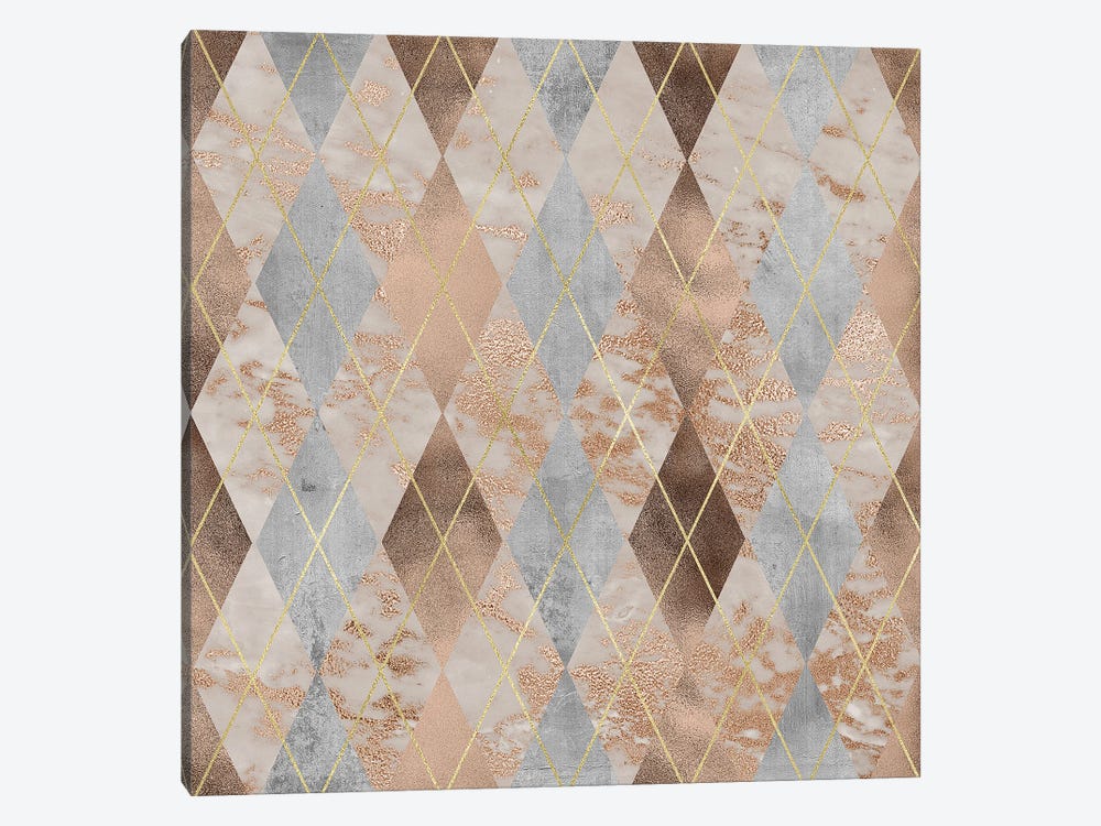 Copper And Marble Argyle by UtArt 1-piece Art Print