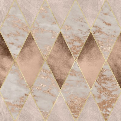 Copper And Marble Argyle Large by UtArt framed canvas print