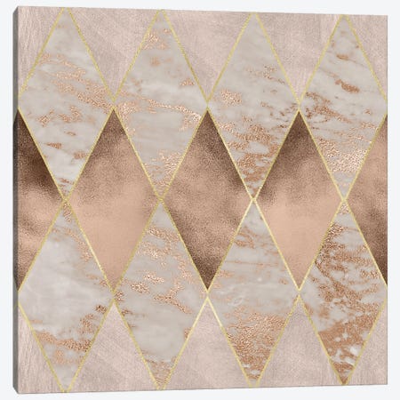 Copper And Marble Argyle Large Canvas Print #UTA77} by UtArt Canvas Artwork