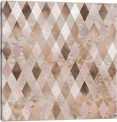 Copper And Marble Argyle Small Canvas Art Print - UtArt