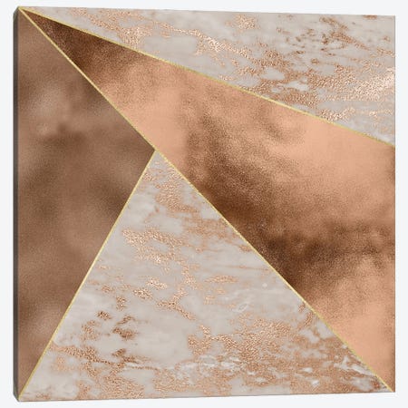 Copper And Marble Triangles Canvas Print #UTA79} by UtArt Art Print