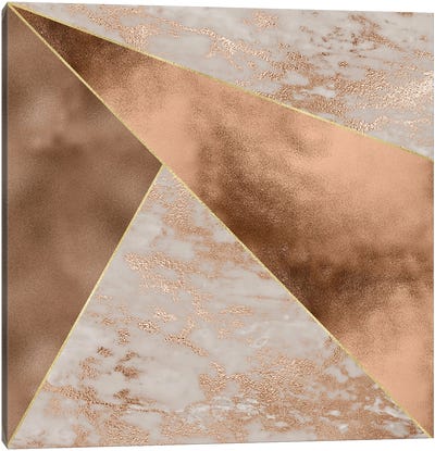 Copper And Marble Triangles Canvas Art Print - UtArt