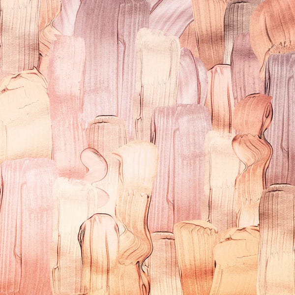 UtArt: Copper Brown And Gold Hand Painted Metallic Strokes by UtArt