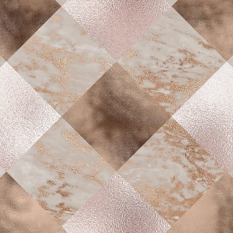 Diagonal Copper And Marble Squares by UtArt wall art