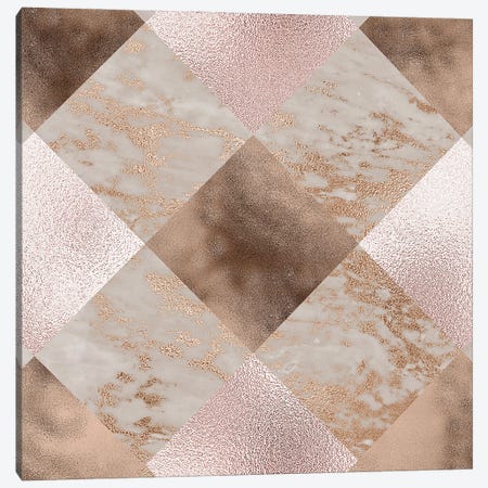 Diagonal Copper And Marble Squares Canvas Print #UTA91} by UtArt Art Print