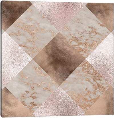 Diagonal Copper And Marble Squares Canvas Art Print - UtArt