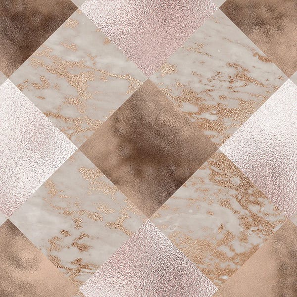 UtArt: Diagonal Copper And Marble Squares by UtArt