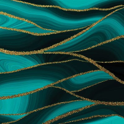 Emerald Agate And Marble Landscape by UtArt framed canvas print