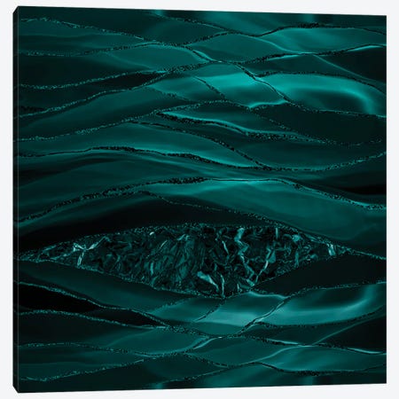 Emerald Glamour Marbling Landscape Canvas Print #UTA95} by UtArt Canvas Artwork