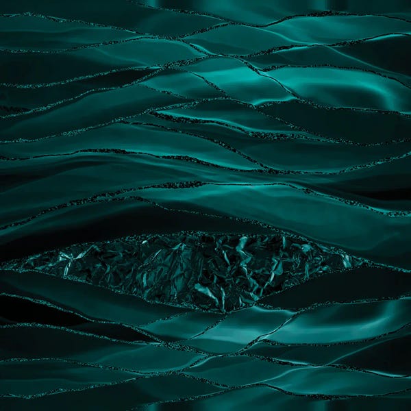 UtArt: Emerald Glamour Marbling Landscape by UtArt