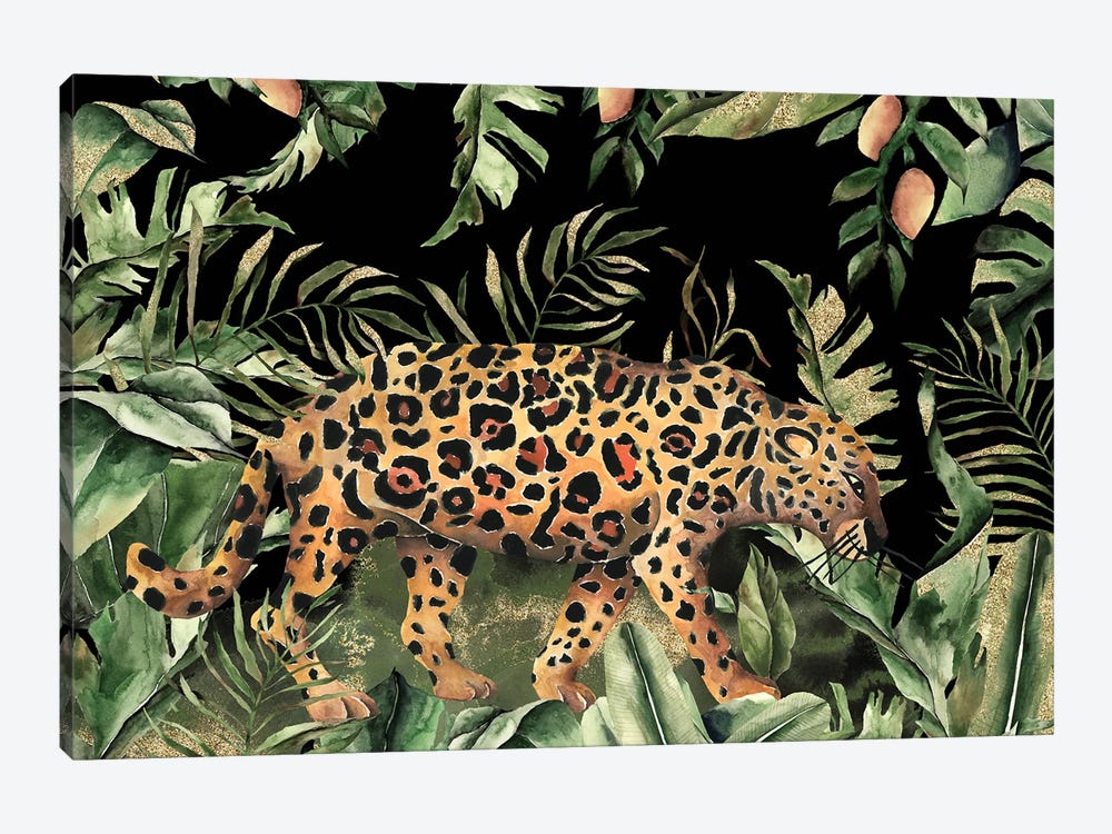 Exotic Leopard In Jungle by UtArt 1-piece Canvas Artwork