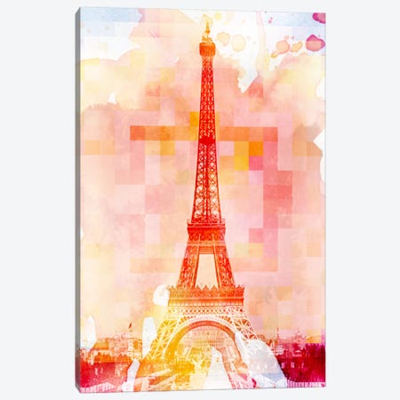 Eiffel Tower Rose Pallet Slate Canvas Print #UVP1} by Unknown Artist Canvas Art Print
