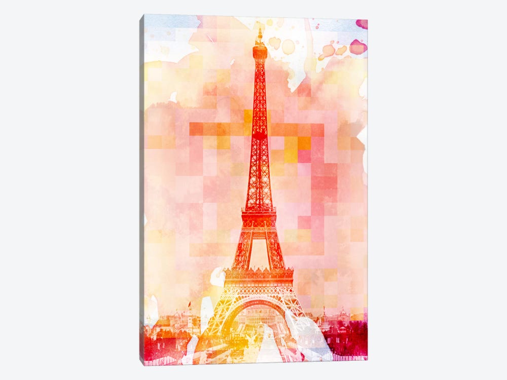 Eiffel Tower Rose Pallet Slate by 5by5collective 1-piece Art Print