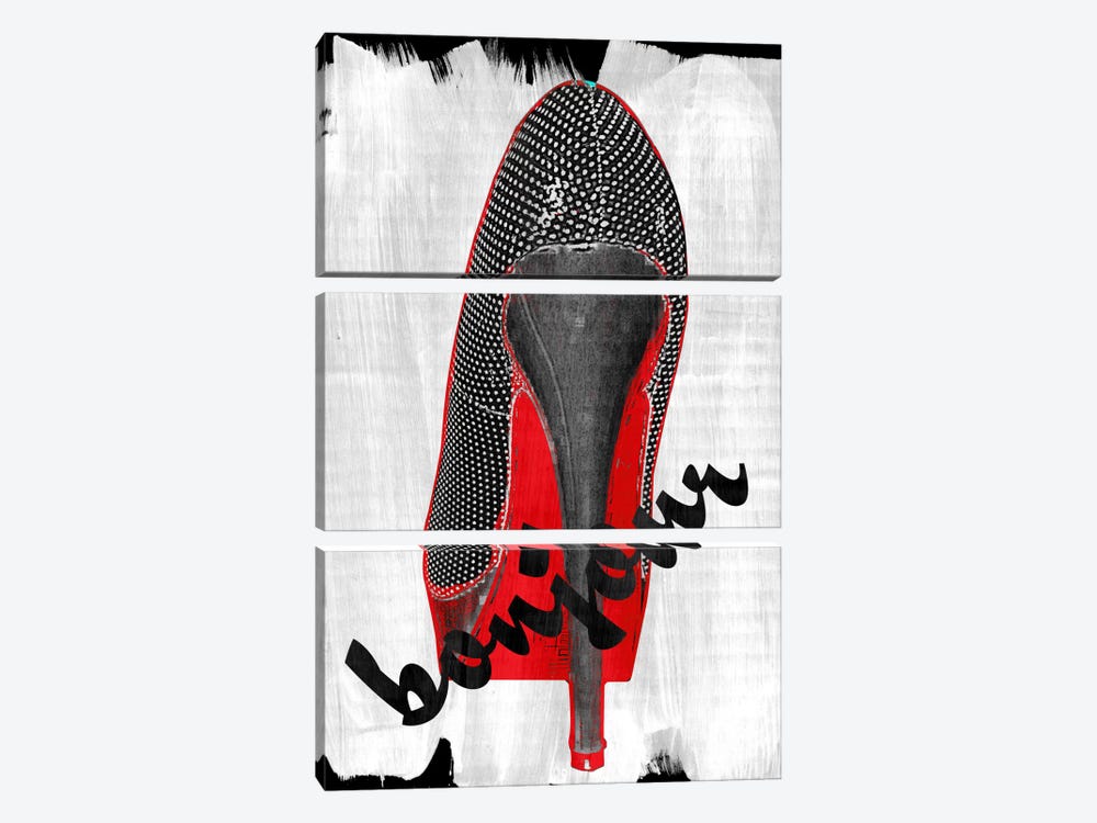 Bonjour Red Bottom Impression by 5by5collective 3-piece Art Print