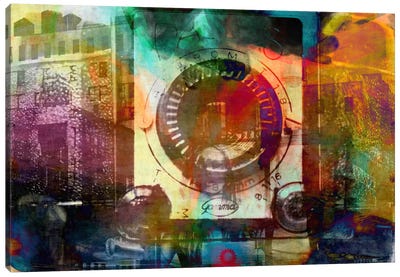 Retro Camera Impression Canvas Art Print - Neon Pop Collection