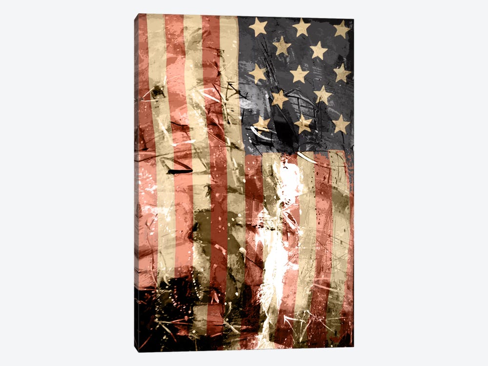 Star Spangled Grafitti by 5by5collective 1-piece Canvas Art