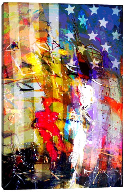 Star Spangled Grafitti #2 Canvas Art Print - American Flag Art