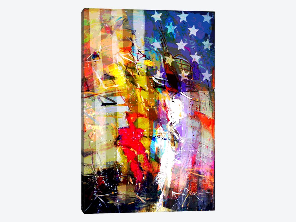 Star Spangled Grafitti #2 by 5by5collective 1-piece Canvas Wall Art