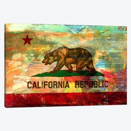 Pattern Fade California Flag Canvas Print #UVP72} by 5by5collective Canvas Art Print