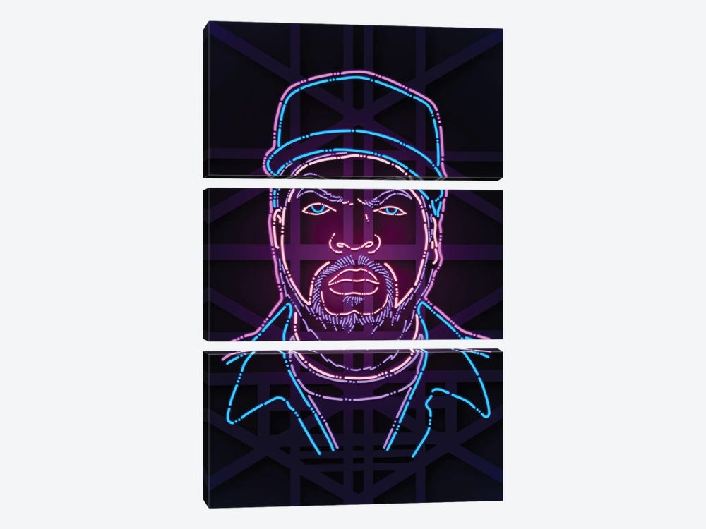 Ice Cube by vectorheroes 3-piece Canvas Print