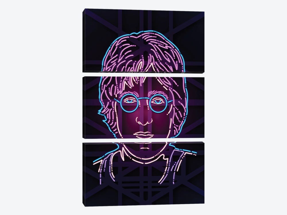 Lennon by vectorheroes 3-piece Canvas Art Print