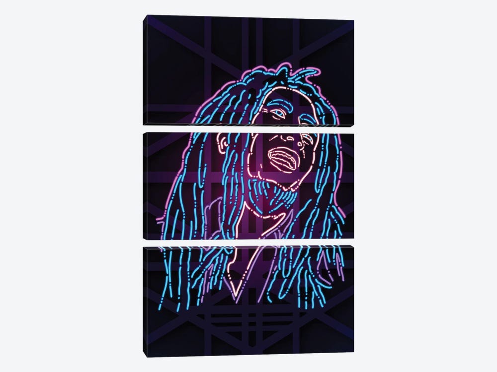 Bob Marley by vectorheroes 3-piece Canvas Art Print