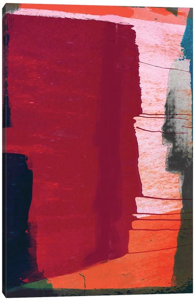Voiding I Canvas Art Print - Red Abstract Art