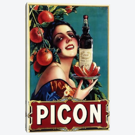 Picon Liquor Canvas Print #VAC113} by Vintage Apple Collection Art Print