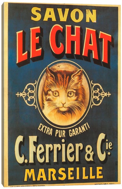 Savon Le Chat Canvas Art Print - Vintage Apple Collection