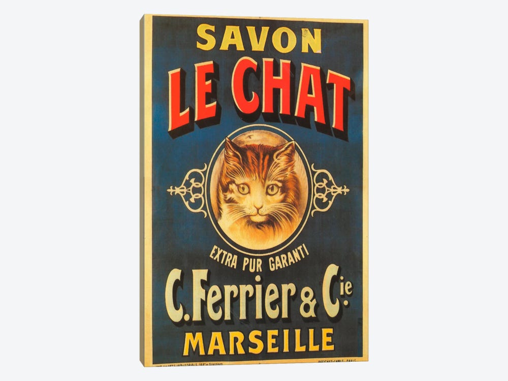 Savon Le Chat by Vintage Apple Collection 1-piece Canvas Art Print
