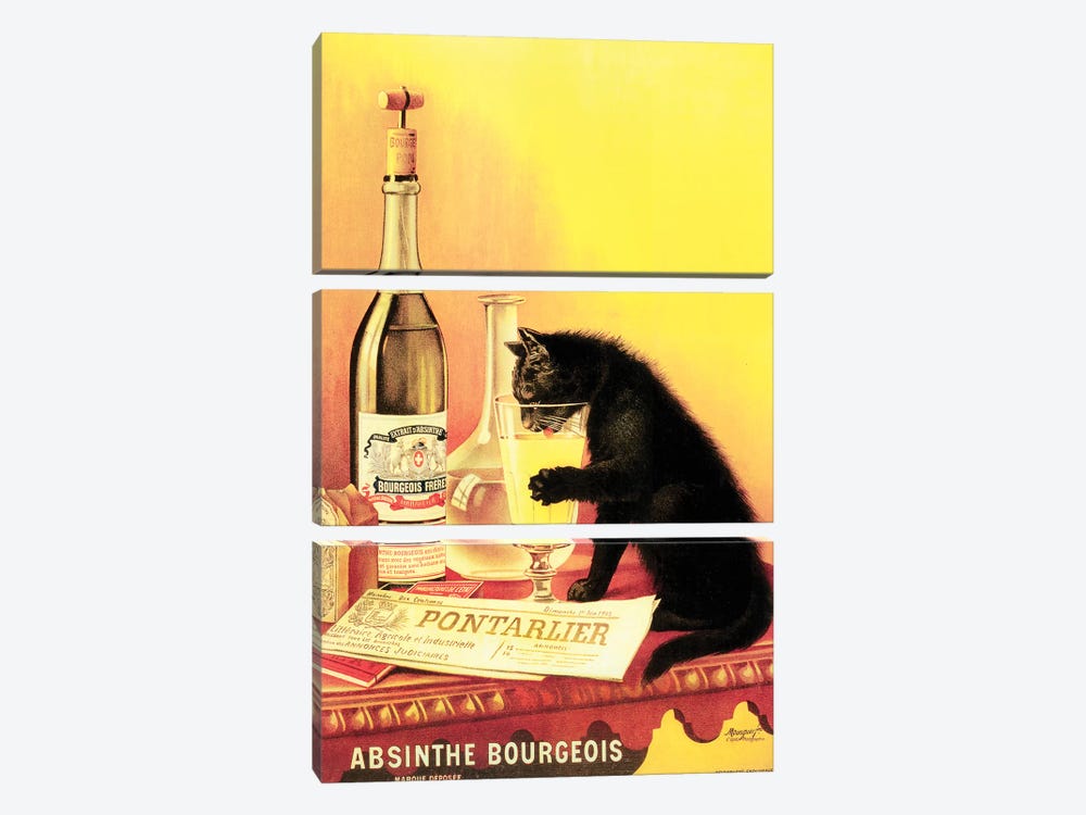 Absinthe Bourgeois by Vintage Apple Collection 3-piece Canvas Print