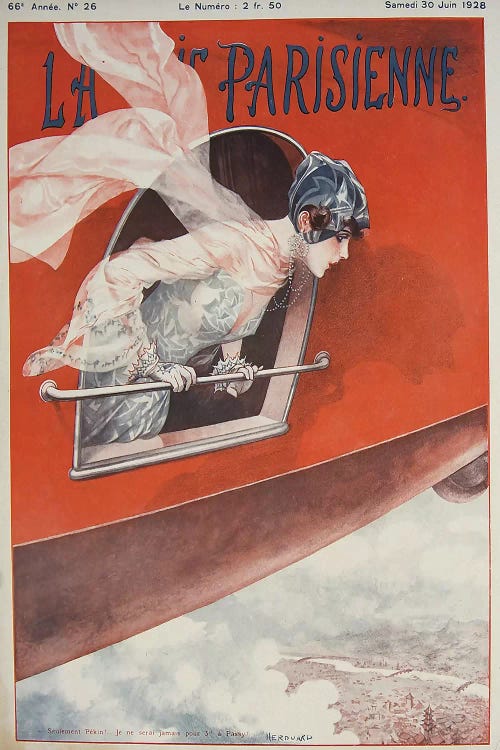 Art Deco Airplane La Vie Parisienne, 1928