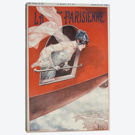 Art Deco Airplane La Vie Parisienne, 1928 Canvas Print #VAC1336} by Vintage Apple Collection Canvas Artwork