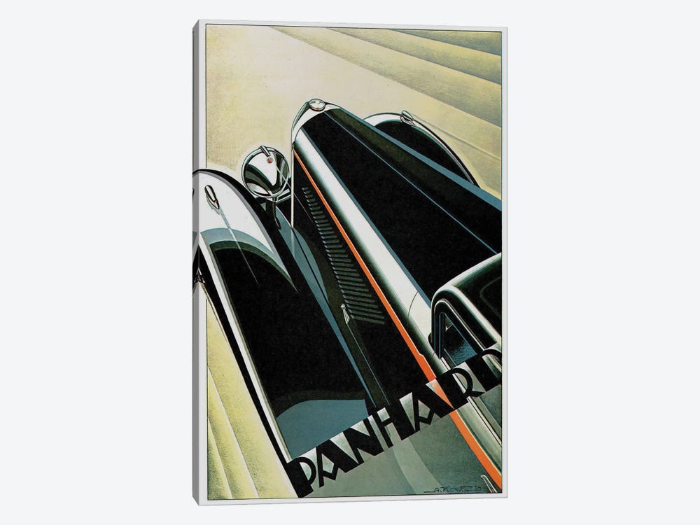 Art Deco Auto by Vintage Apple Collection 1-piece Canvas Artwork