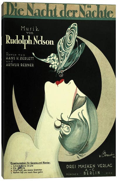 Art Deco German Music Canvas Art Print