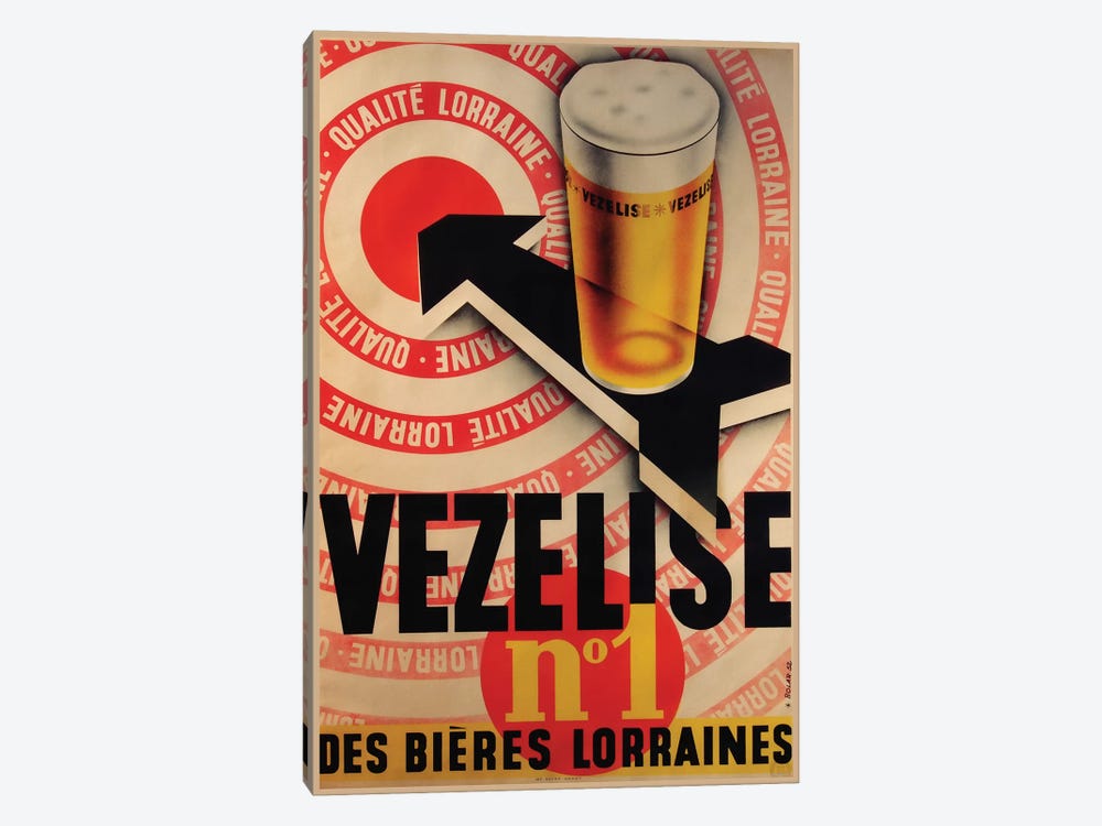 Beer Vezelise by Vintage Apple Collection 1-piece Canvas Print