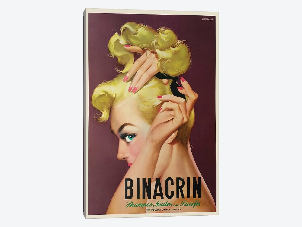 Binacrin Glamour Shampoo, Milan by Vintage Apple Collection 1-piece Canvas Print