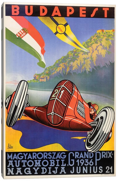 Budapest Grand Prix, 1936 Canvas Art Print - Travel Posters