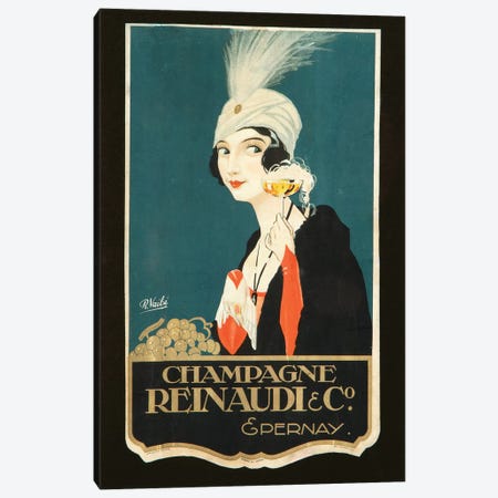 Champagne Renaudi & Co. Canvas Print #VAC1450} by Vintage Apple Collection Canvas Art