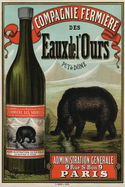 Compagnie Fermière des Eaux de l'Ours by Vintage Apple Collection metal wall art