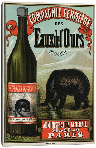 Compagnie Fermière des Eaux de l'Ours Canvas Art Print - Winery/Tavern