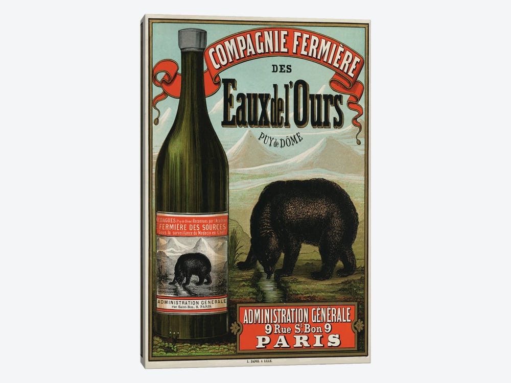 Compagnie Fermière des Eaux de l'Ours by Vintage Apple Collection 1-piece Art Print