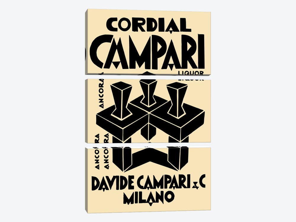 Cordial Campari Liquor by Vintage Apple Collection 3-piece Canvas Artwork