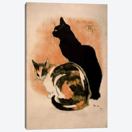 Steinlen, Twocats_filter Canvas Print #VAC148} by Vintage Apple Collection Canvas Wall Art