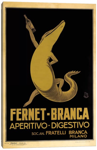 Fernet-Branca, Croc Canvas Art Print - Reptile & Amphibian Art