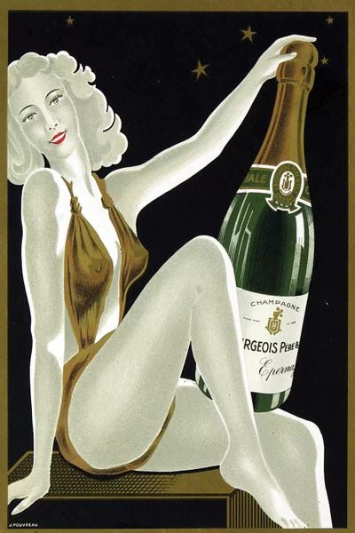 Vintage Kitchen Posters: French Champagne by Vintage Apple Collection