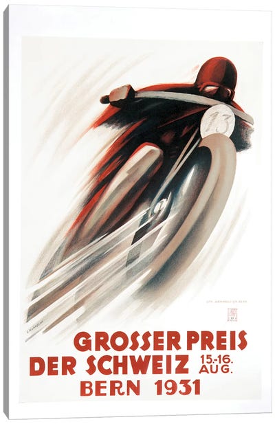 Grosser Preis Der Schweiz, Bern 1931 Canvas Art Print - Motorcycle Art