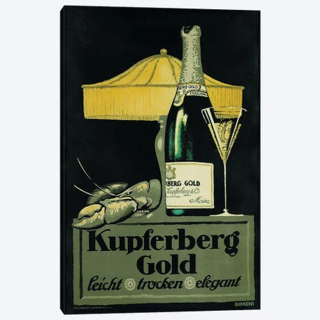 Kupferberg Gold Champagne & Lobster Canvas Print #VAC1744} by Vintage Apple Collection Canvas Print