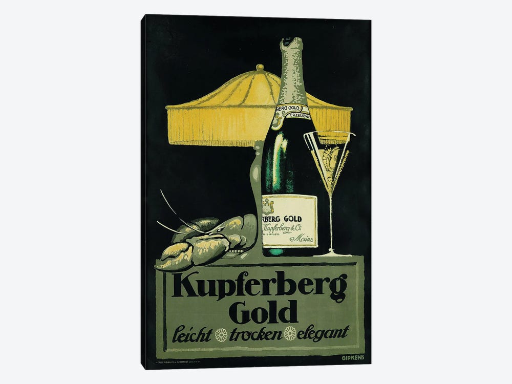Kupferberg Gold Champagne & Lobster by Vintage Apple Collection 1-piece Art Print
