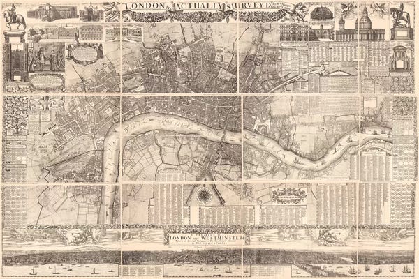 Vintage Apple Collection: London Actually Surveyed Map by Vintage Apple Collection